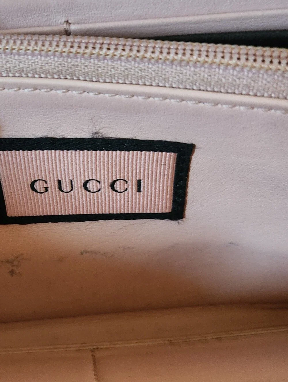 Gucci Calfskin Matelasse Ghost GG Marmont Zip Around Pink Wallet - Picture 8 of 12